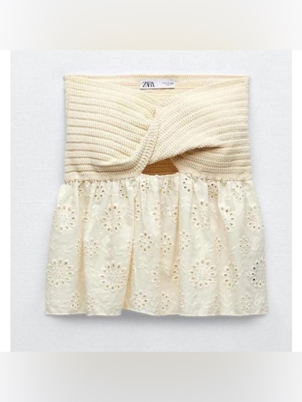 Zara Cream Bandeau Top